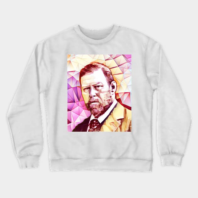 Bram Stoker Pink Portrait | Bram Stoker Artwork 13 Crewneck Sweatshirt by JustLit